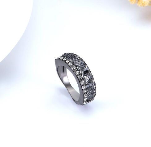 Cubic Zirconia Statement Rings Fashion Rose Gold Mesh Crystal CZ Chunky Ring for Women in Saudi Arabia