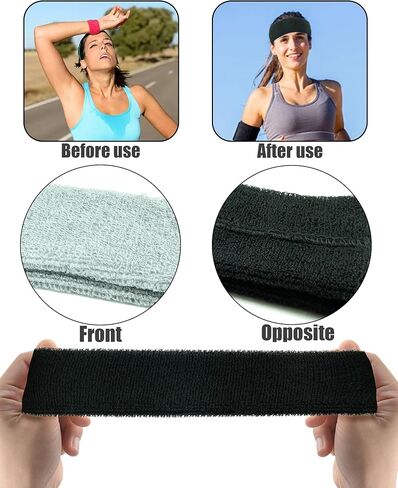 SIOTMERA رئيس العصابات عقال، تشغيل عصابات العرق العصابات كرة السلة عصابات للرياضة رياضة التنس الرجال النساء الأولاد، 2 حزمة، أسود ورمادي in Kuwait