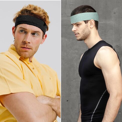 SIOTMERA رئيس العصابات عقال، تشغيل عصابات العرق العصابات كرة السلة عصابات للرياضة رياضة التنس الرجال النساء الأولاد، 2 حزمة، أسود ورمادي in Kuwait