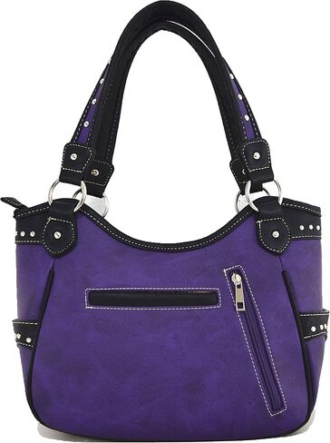 Western Style Rhinestone Cross Tote Concealed Carry Purse Laser Cut Handbag Women Shoulder Bag Wallet Set in Kuwait