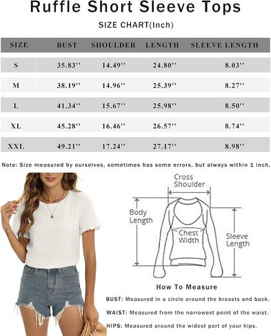 Newchoice Women's Summer Ruffle Short Sleeve Tops Dressy Casual T Shirts Trendy Office Work Blouses in Kuwait