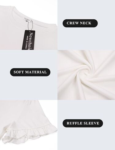 Newchoice Women's Summer Ruffle Short Sleeve Tops Dressy Casual T Shirts Trendy Office Work Blouses in Kuwait