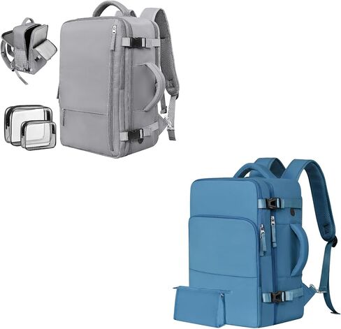 حقيبة ظهر للسفر من رينليست للنساء والرجال (رمادي + أزرق داكن) in Kuwait