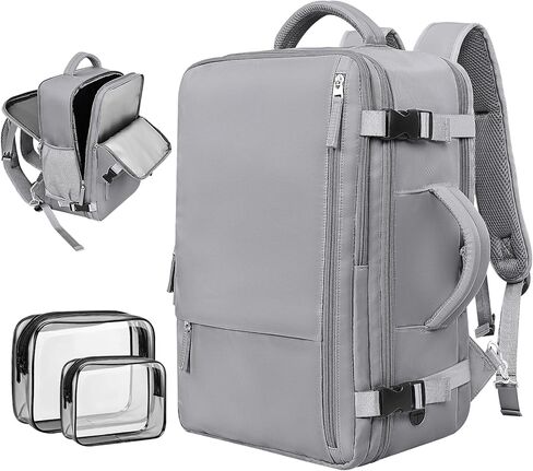 حقيبة ظهر للسفر من رينليست للنساء والرجال (رمادي + أزرق داكن) in Kuwait