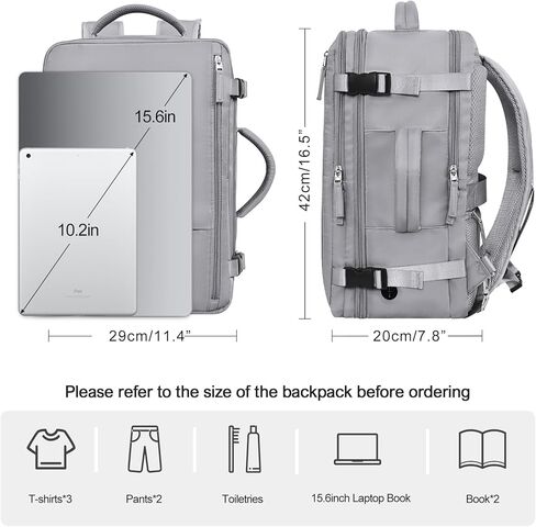 حقيبة ظهر للسفر من رينليست للنساء والرجال (رمادي + أزرق داكن) in Kuwait