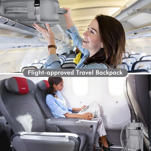 حقيبة ظهر للسفر من رينليست للنساء والرجال (رمادي + أزرق داكن) in Kuwait