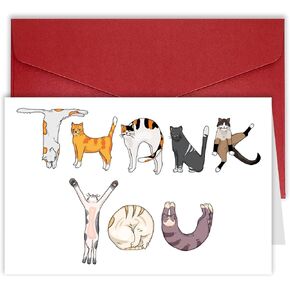 MOCO PAPER Funny Cat Thank You Card For Men Women, Cute Cat Thank You Gift for Him Her, Appreciation Card Thanks Gift for Friend Teacher Boss Coworker, Thank You Card For Cat Mom Dad