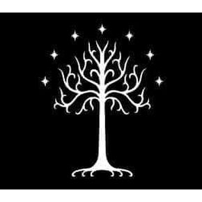 Tree of Gondor LOTR - Vinyl Sticker for Smooth Surface | Vinyl Decal Stickers for Cars, Trucks, Vans, Laptops, and Cups |White | 327