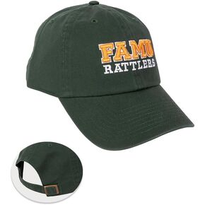 Desert Cactus Florida A&M University Baseball Hat FAMU Rattlers Brimmed Embroirderd Cap Adjustable Cloth Strap Adult (Style B) Green