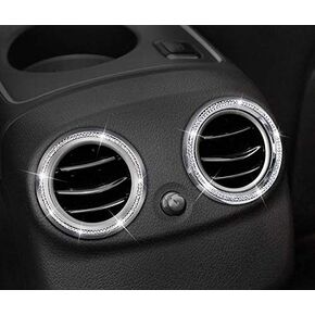 Car Interior Bling Accessories for Mercedes Benz W205 W212 W213 C300 GLC300 E260 E300 CLS 300 400 2016-2019 Rear Air Conditioner Outle Rhinestone Decals (Silver)