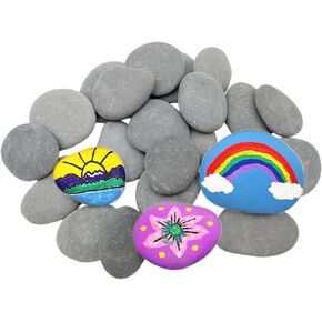 16PCS Painting Rocks, 2"-3" Natural River DIY Rocks Flat & Smooth Kindness Rocks for Arts, Crafts, Decoration, Medium Rocks for Painting,Hand Picked for Painting Rocks