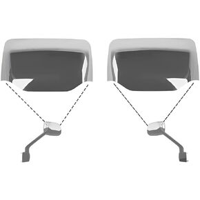 Chrome Hood Mirror Covers Fit for Kenworth T680 Peterbilt 579/587, Passenger Side & Driver(Chrome, A Pair)