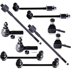 SCITOO 10pcs Suspension Kit Front Inner Outer Tie Rod End Lower Ball Joints Front Rear Sway Bar Link Fit 1996-2004 For Nissan Pathfinder 1997-2003 For Infiniti Qx4