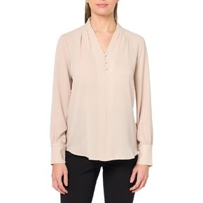 Adrianna Papell Women's Solid Long Sleeve Blouse in Saudi Arabia