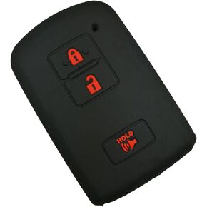 Coolbestda Rubber Smart 3buttons Key Fob Cover Remote Key Case Keyless Protector Jacket for 2017 2018 2019 2020 2021 Toyota Tacoma Land Cruise Prius V HYQ14FBA