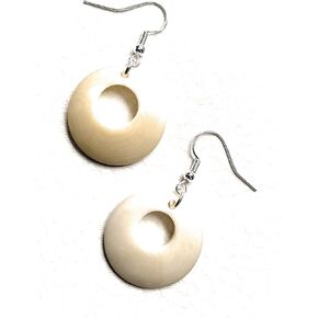 Tagua Earrings in Ivory White, Vegetable Ivory Dangle Earrings TAG280, Organic Earrings, Tagua Earrings in white (TAG280IW)