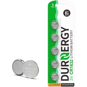 CR1632 Batteries 5 Pack, 3 Volt Lithium Battery CR1632 Lithium Coin Cell, 1632 Car Remote Batteries