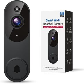 Video Doorbell Camera Wireless Wi-Fi Camera with Two Way Audio, Smart AI Human Detection, Night Vision, Cloud Storage, 2.4G Wi-Fi.