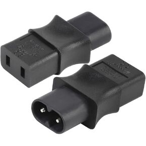 IEC320 C14 to C9 AC Adapter Plug，C14 3 pin Male Plug to C9 2 Holes Jack Power Interface Converter，C14 for PDU or UPS Server Converter (C14 to C9)