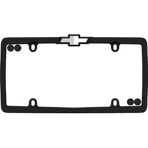 Cruiser Accessories Chevrolet License Plate Frame, Matte Black/Chrome (with Fastener Caps)