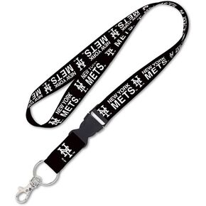 WinCraft New York Mets Lanyard with Detachable Buckle, 1" - Black