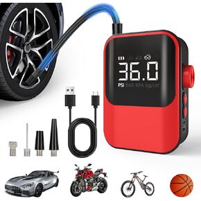Cordless Tire Inflator Portable Air Compressor, Air Pump With Digital Tire Pressure Gauge, Wireless Fast Inflation For Car Tires, Motorcycle, Bicycle, Electric Bike Pump, Ball
