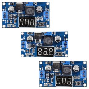 3pcs LM2596 LM2596S Buck Converter DC-DC 4-40V to 1.25-37V 2A Reduced Voltage Regulator Power Modules Adjustable Board Step Down Module with LED Display