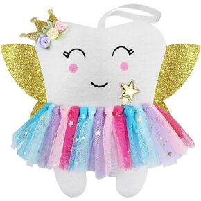 Beautiful Tooth Fairy Pillow Colorful Skirt Tooth Fairy Doll Lost Teeth Keepsake Gift for Kids