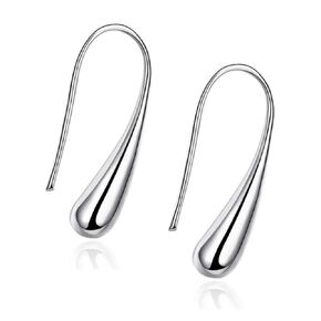 Pull Through Earrings Threader Earrings Earrings, Handmade Teardrop Dangle Earrings, 925 Sterling Silver Simple Water Drop Earrings for Women Teen Girls