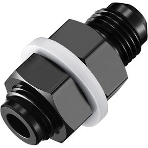Male 6AN Bulkhead Fuel Cell Fitting Adapter Straight Aluminum
