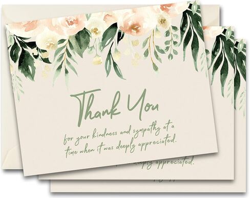 MPC Brands Thank You Cards Funeral Masculine - Bereavement Thank You Cards With Envelopes - Message Inside in Saudi Arabia