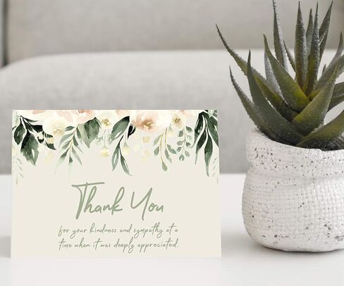 MPC Brands Thank You Cards Funeral Masculine - Bereavement Thank You Cards With Envelopes - Message Inside in Saudi Arabia