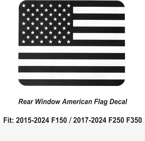 PIMCAR النافذة الوسطى الخلفية ملصق العلم الأمريكي، Ford F150 F250 F350 2015-2022 2023 2024 ملصق السيارة الخلفي في المنتصف انزلاق زجاج النافذة ملصقات علم الولايات المتحدة الأمريكية الملحقات الخارجية (أسود غير لامع) in Kuwait