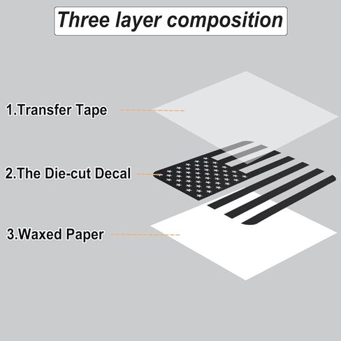 PIMCAR النافذة الوسطى الخلفية ملصق العلم الأمريكي، Ford F150 F250 F350 2015-2022 2023 2024 ملصق السيارة الخلفي في المنتصف انزلاق زجاج النافذة ملصقات علم الولايات المتحدة الأمريكية الملحقات الخارجية (أسود غير لامع) in Kuwait