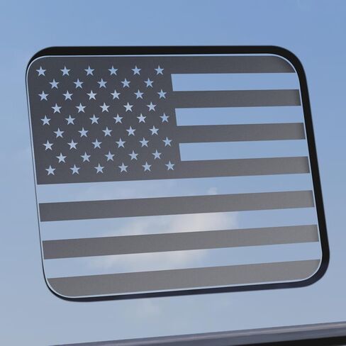 PIMCAR النافذة الوسطى الخلفية ملصق العلم الأمريكي، Ford F150 F250 F350 2015-2022 2023 2024 ملصق السيارة الخلفي في المنتصف انزلاق زجاج النافذة ملصقات علم الولايات المتحدة الأمريكية الملحقات الخارجية (أسود غير لامع) in Kuwait