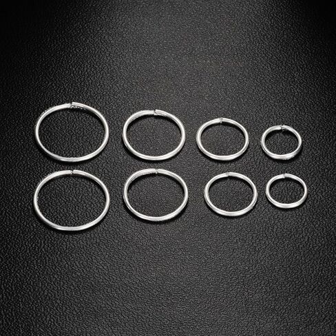 مجموعة من أقراط هوجي الحلقية من التيتانيوم خفيفة الوزن، 316 لتر، من الفولاذ المقاوم للصدأ الجراحي، لا تسبب الحساسية للأذنين الحساسة، ثقب الجسم، حلقات أنف صغيرة، 18 جم in Kuwait