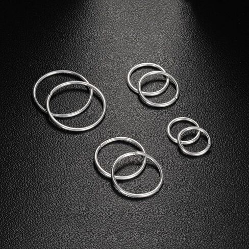 مجموعة من أقراط هوجي الحلقية من التيتانيوم خفيفة الوزن، 316 لتر، من الفولاذ المقاوم للصدأ الجراحي، لا تسبب الحساسية للأذنين الحساسة، ثقب الجسم، حلقات أنف صغيرة، 18 جم in Kuwait