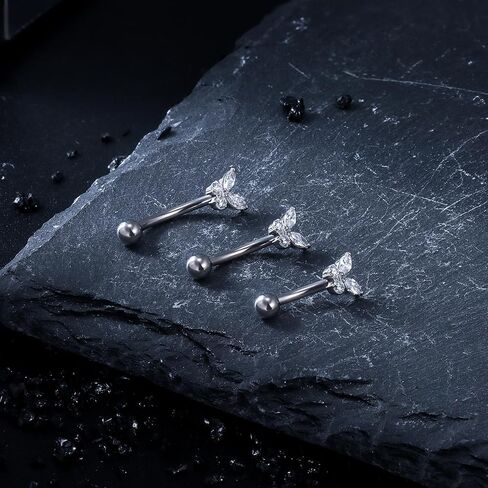 16G Astm F136 Titanium Eyebrow Piercing Jewelry Curved Barbell Eyebrow Ring Vertical Labret Lip Jewelry Daith Rook Earrings Navel Small Belly Button Ring Piercing Jewelry for Women Men CZ in Saudi Arabia