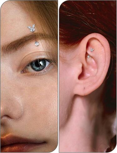 16G Astm F136 Titanium Eyebrow Piercing Jewelry Curved Barbell Eyebrow Ring Vertical Labret Lip Jewelry Daith Rook Earrings Navel Small Belly Button Ring Piercing Jewelry for Women Men CZ in Saudi Arabia