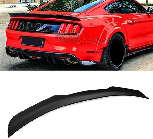جناح جناح خلفي من MotorFansClub مناسب لفورد موستانج 2015 2016 2017 2018 2019 2020 2021 2022 نمط ركلة عالية على شكل حرف V ABS أسود غير لامع in Saudi Arabia