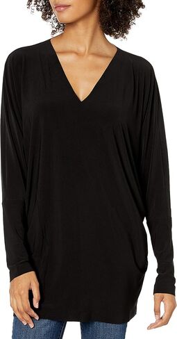 Norma Kamali Women's Long Sleeve V Neck Dolman Top in Saudi Arabia