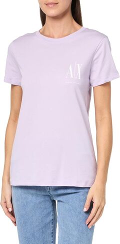تي شيرت A｜X ARMANI EXCHANGE نسائي بمقاس عادي A|x Icon من القطن الجيرسي in Kuwait