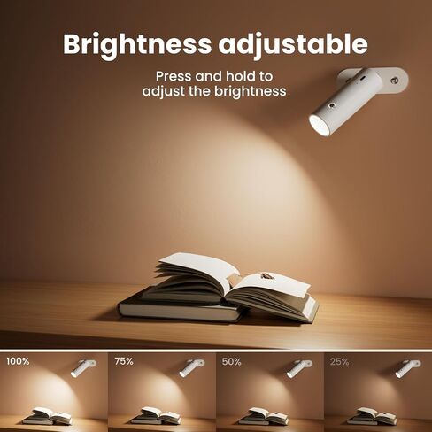 SIEPUNK Cordless Desk Lamp for Home Office, 4 in 1 Multifunctional Rechargeable Touch 3 Colour Temperature Dorm Lamp with Clamp, Portable Magnetic Bedside Night Desk Light, Ideal for Gifts, White in Saudi Arabia