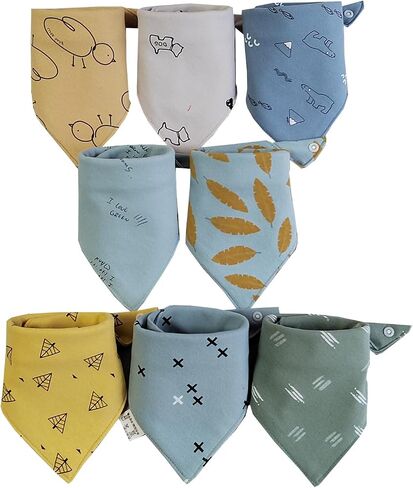 Halilo Baby Bibs 8 Pack Baby Bandana Drool Bibs For Boys And Girls 100% Cotton 8 Colors Set For Teething And Drooling in Saudi Arabia