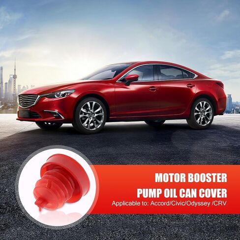 2 PCS Automotive Hydraulic Power Steering Cover, Power Steering Pump Oil Cap, Reservoir Cover Plug Replacement 53697-SB3, Compatible with Honda Accord Odyssey CRV Civic RD5/7 (Red) in Saudi Arabia