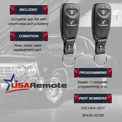 جهاز تحكم عن بعد للدخول بدون مفتاح للسيارة يناسب 2005 2006 2007 2008 2009 Hyundai Tucson (OSLOKA-320T)، مجموعة من 2 in Saudi Arabia