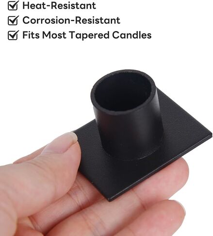 Taper Candle Holder, 4Pcs Black Candel Holder, Candlestick Holders for Table Centerpiece Wedding Party Anniversary(Orbicular) in Saudi Arabia
