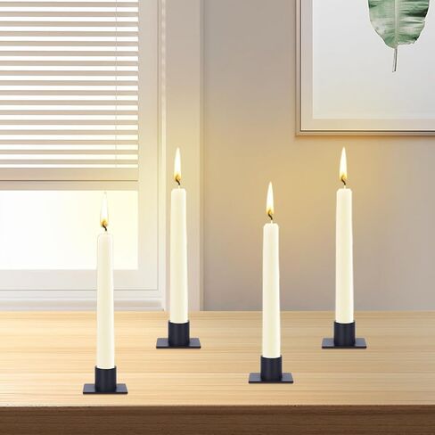 Taper Candle Holder, 4Pcs Black Candel Holder, Candlestick Holders for Table Centerpiece Wedding Party Anniversary(Orbicular) in Saudi Arabia