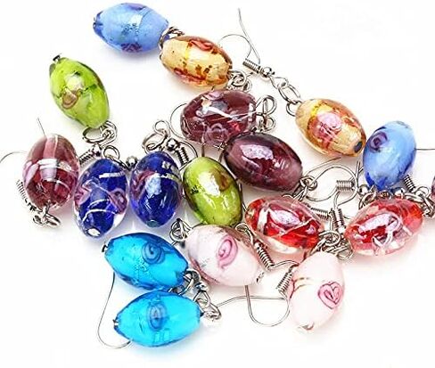9 Pairs Multicolor Dangle Earrings Set Crystal Dangle Earrings Rainbow Crystal Colorful Earrings Gifts for Women Girls in Saudi Arabia