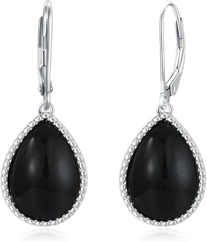 أقراط من العقيق الأسود أقراط متدلية من النحاس للنساء أقراط من الأحجار الكريمة أقراط متدلية هدايا للبنات والأم موث in Kuwait